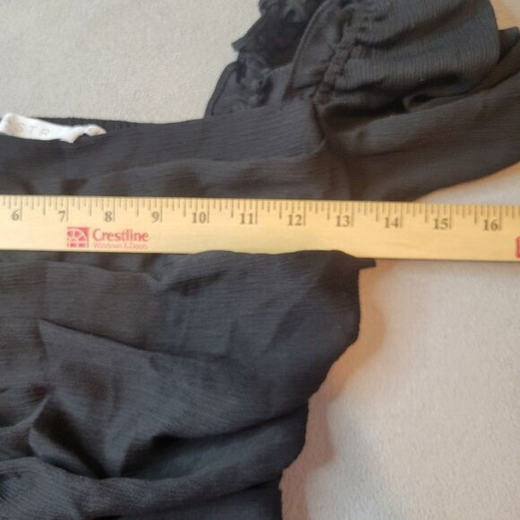 ASTR The Label Black Puff Sleeve Square Neck Crop Top Size XS - Picture 7 of 9